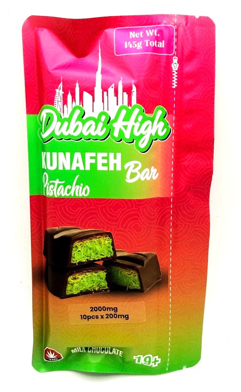 Dubai High - Kunafeh THC infused chocolate Bar